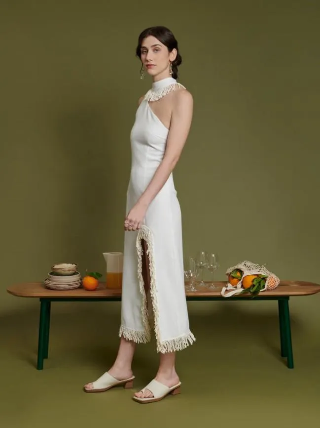 Womenswear Ghospell Simone Fringe Dress Pearled White Sister Jane Womenswear Ghospell Simone Fringe Dress Pearled White Sister Jane