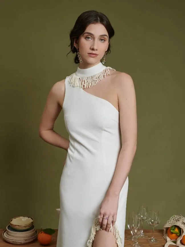 Womenswear Ghospell Simone Fringe Dress Pearled White Sister Jane Womenswear Ghospell Simone Fringe Dress Pearled White Sister Jane