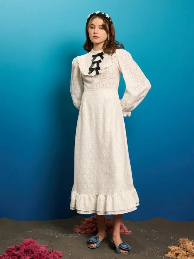 Womenswear Neptune039s Lace Midi Dress White Cream Sister Jane