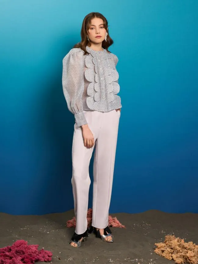 Womenswear Penny Scallop Blouse Spot White Sister Jane Womenswear Penny Scallop Blouse Spot White Sister Jane