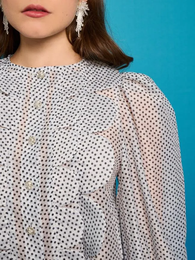 Womenswear Penny Scallop Blouse Spot White Sister Jane Womenswear Penny Scallop Blouse Spot White Sister Jane