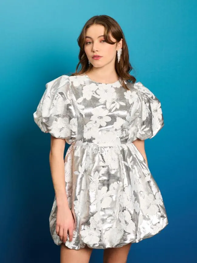 Womenswear Silver Sweeper Jacquard Dress Silver Sister Jane