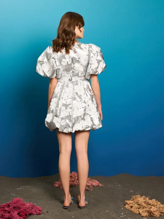 Womenswear Silver Sweeper Jacquard Dress Silver Sister Jane Womenswear Silver Sweeper Jacquard Dress Silver Sister Jane