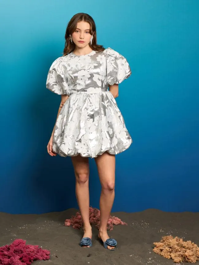 Womenswear Silver Sweeper Jacquard Dress Silver Sister Jane Womenswear Silver Sweeper Jacquard Dress Silver Sister Jane
