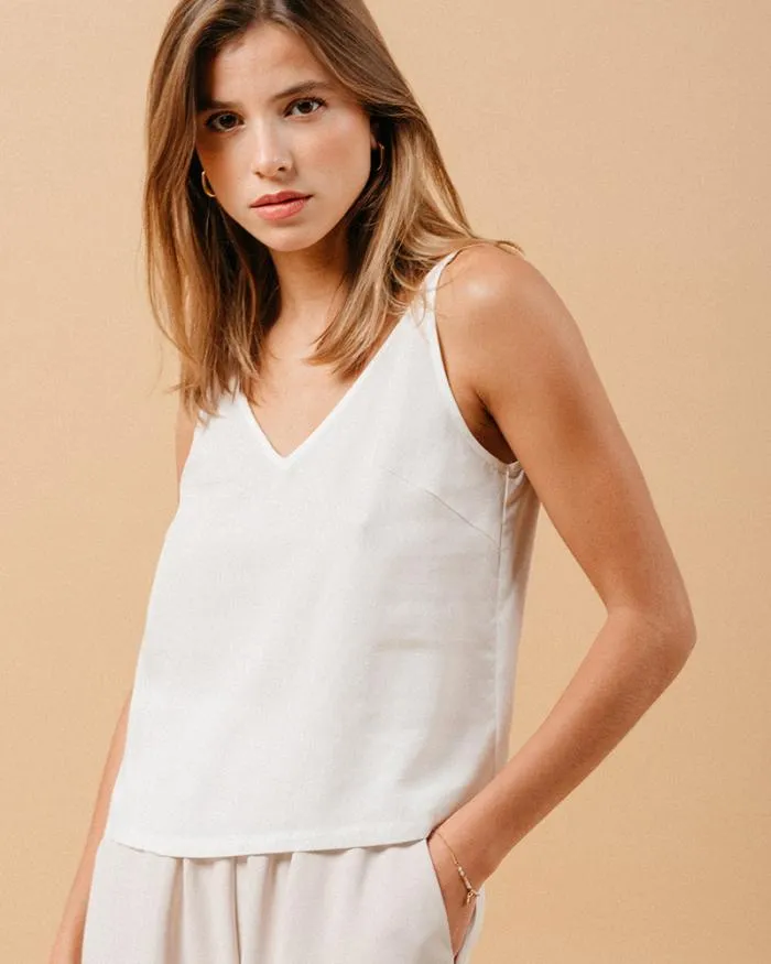 WOVEN TOP ECRU MANDY Shop Grace and Mila Caracos