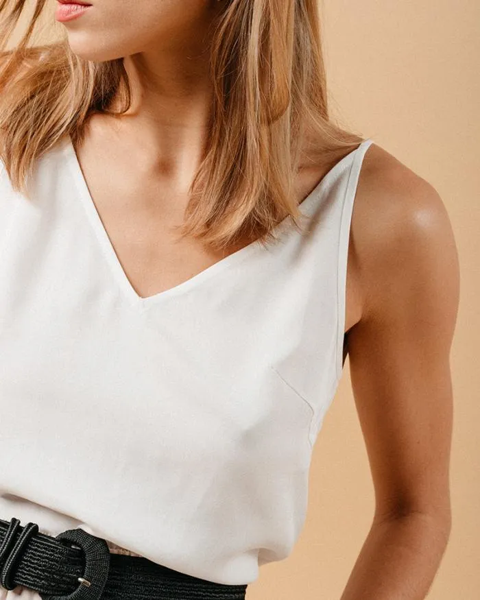 WOVEN TOP ECRU MANDY Shop Grace and Mila Caracos