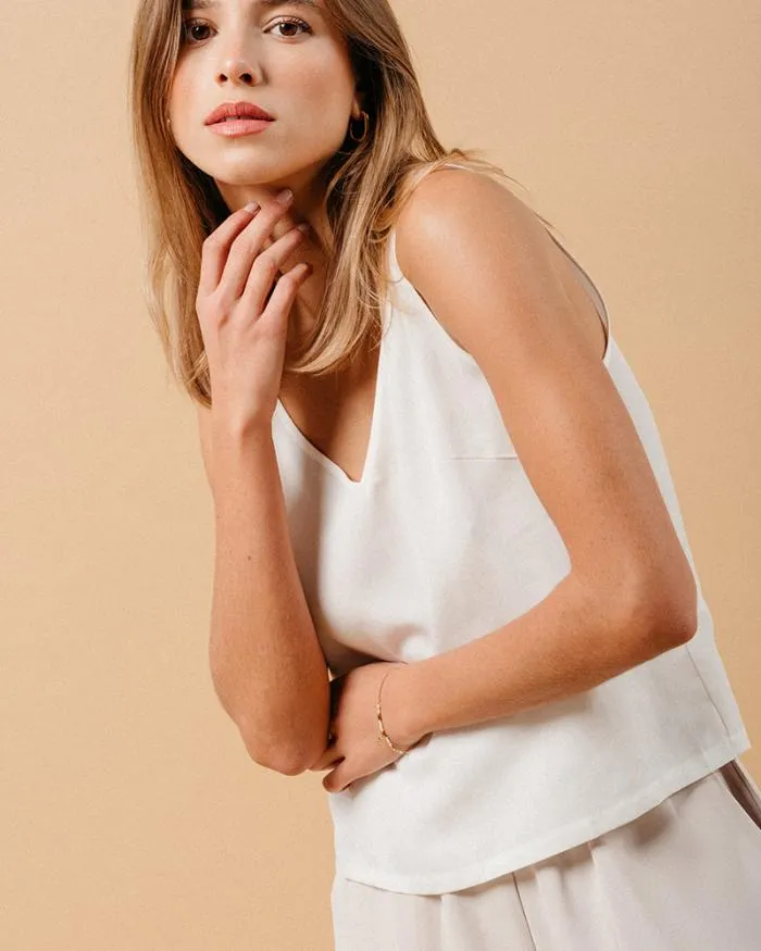 WOVEN TOP ECRU MANDY Shop Grace and Mila Caracos