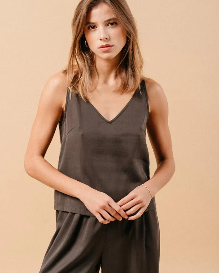 WOVEN TOP KAKI MANDY Shop Grace and Mila Caracos