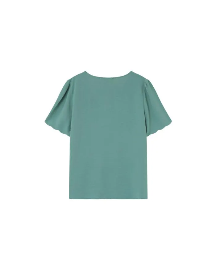 WOVEN TOP VERT MAGIQUE Shop Grace and Mila ShortSleeves Tshirts