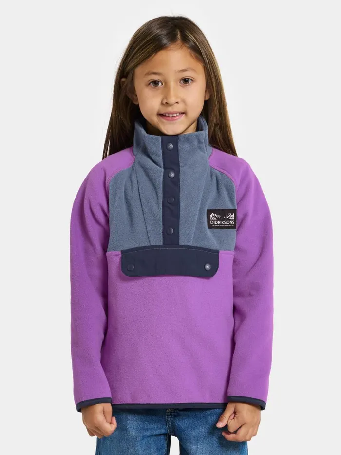 Yokto Kids039 Half Button Tulip Purple Kids Didriksons Fleece and Midlayers