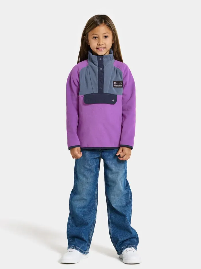 Yokto Kids039 Half Button Tulip Purple Kids Didriksons Fleece and Midlayers
