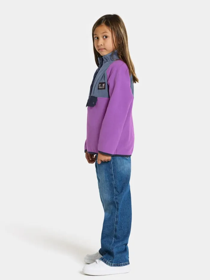 Yokto Kids039 Half Button Tulip Purple Kids Didriksons Fleece and Midlayers