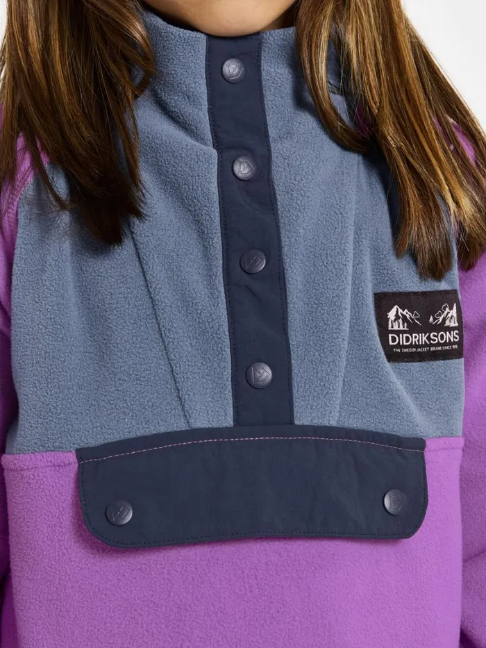 Yokto Kids039 Half Button Tulip Purple Kids Didriksons Fleece and Midlayers