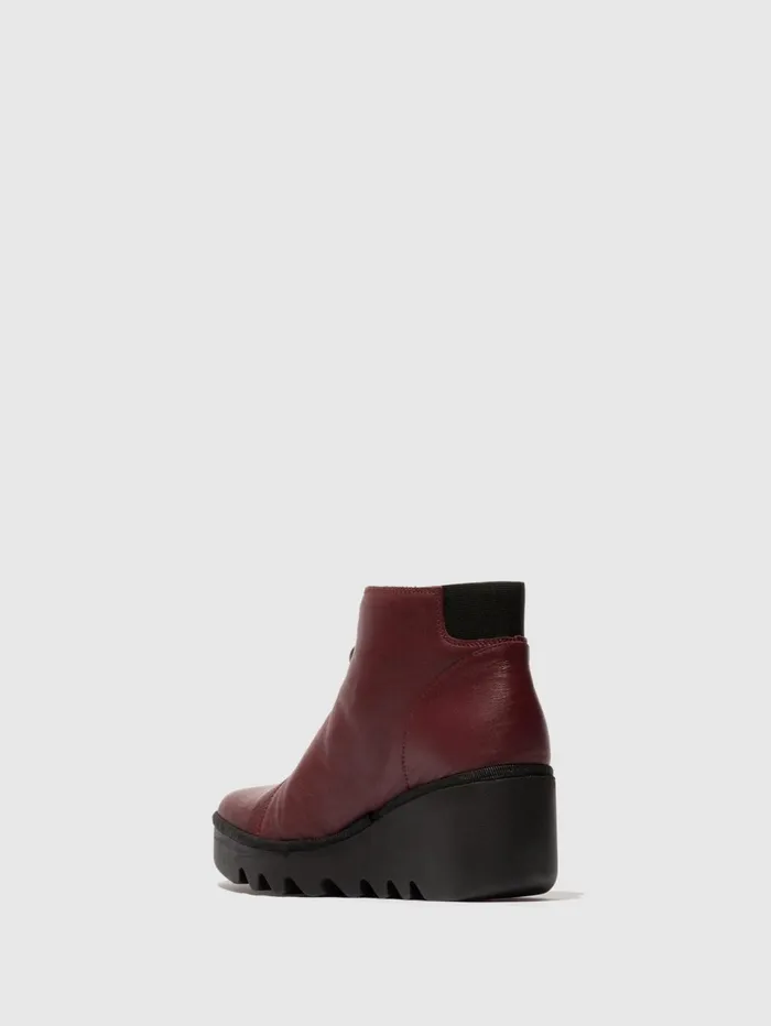 Zip Up Ankle Boots BAAZ537FLY WINE Women Fly London Ankle Boots