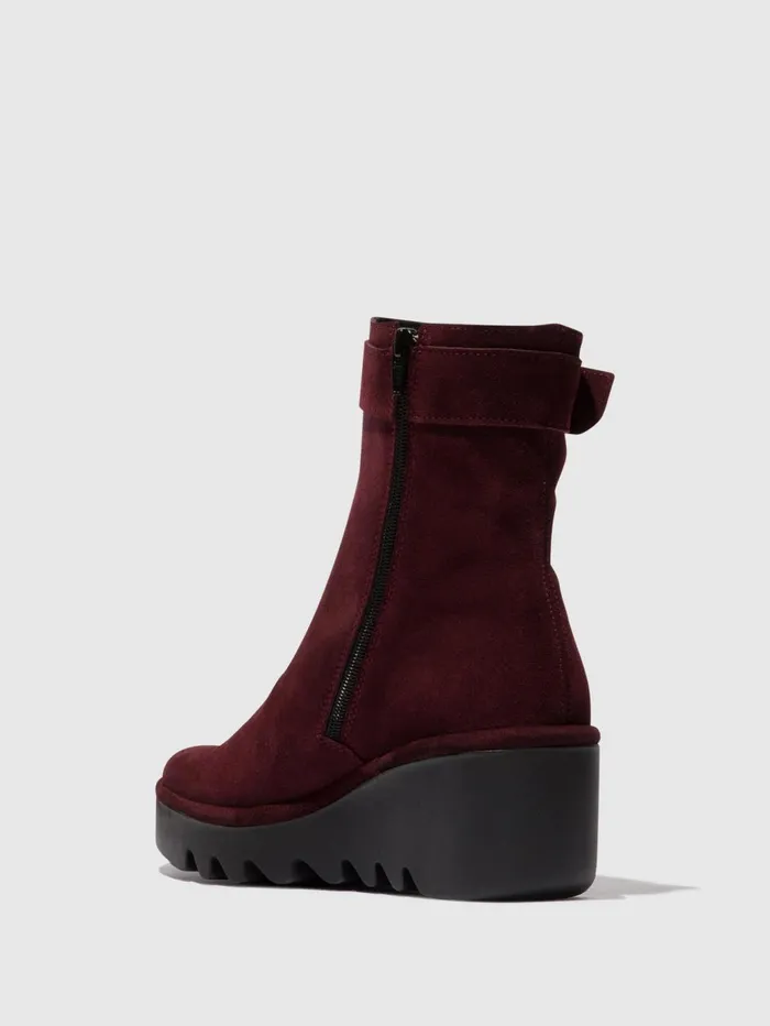 Zip Up Ankle Boots BEPP396FLY WINE Women Fly London Ankle Boots