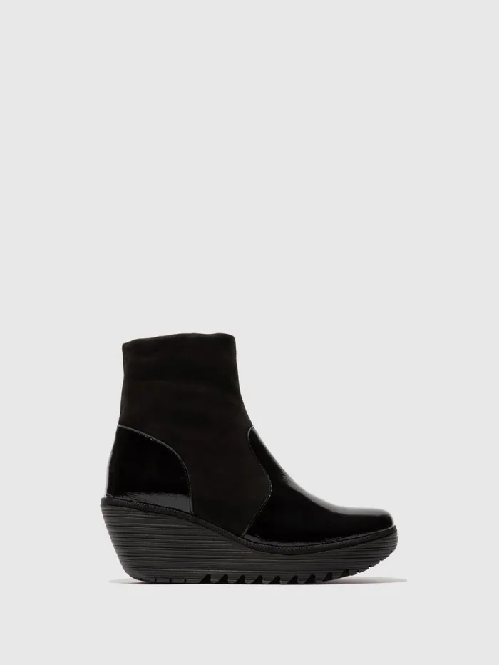 Zip Up Ankle Boots YUXI506FLY BLACKBLACK Women Fly London Ankle Boots