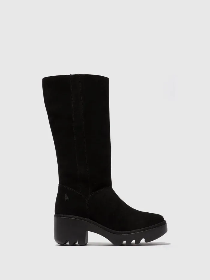Zip Up Boots TAAB512FLY OIL SUEDE BLACK Women Fly London Boots