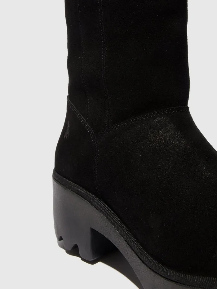 Zip Up Boots TAAB512FLY OIL SUEDE BLACK Women Fly London Boots